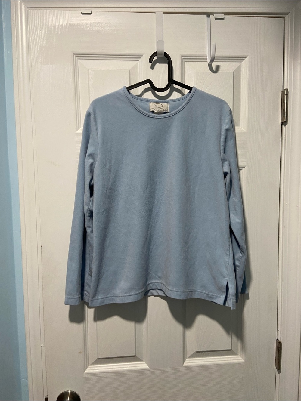 Oscar de la Renta Light Blue Crewneck Top